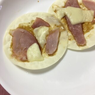 餃子の皮でピザ☆ハムチーズピザ